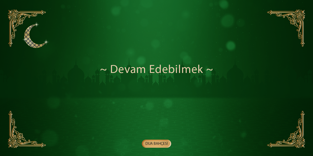 Devam Edebilmek...